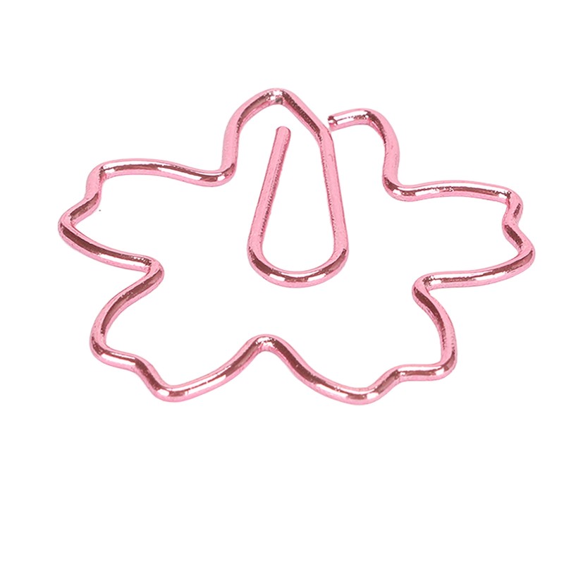 100pcs Sakura Shape Paper Clips Increased Slip Resistance Plating Process