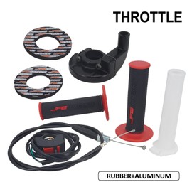 JFG RACING Motorcycle Twist Throttle 7/8" 22mm Accelerator Throttle Assembly With Handle Grips Kill Switch Universal For CRF50 KLX SSR TTR 110 125 150 200 250cc Dirt Pit Bike ATV Mini Bike Black