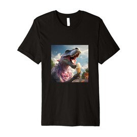 T-Rex Eating Ice Cream Tyrannosaurus Rex Premium T-Shirt