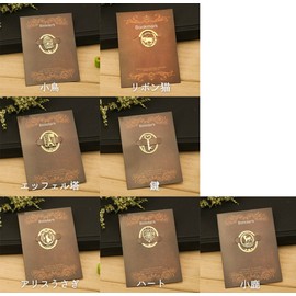 moin moin moin bookmark bookmark, bookmark, forest, lace, rose, silhouette, animals, animals, clip-on style, gold, metal, 7 piece set (Alice, Rabbit, Faw, Bird, Heart, Key, Eiffel Tower, Ribbon, Cat)
