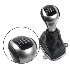 CHELANGHU 6 Speed Manual Handball Gear Shift Knob with Boot Dust Cover for Honda Accord Coupe 2008 2009 2010 2011 2012 2013 1 Piece | PU Leather