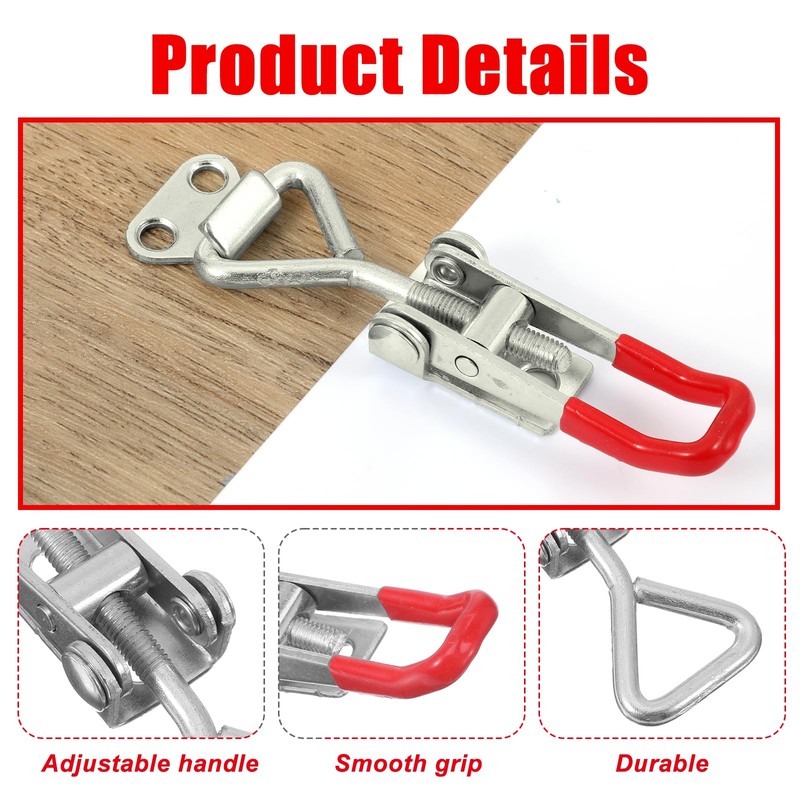 4 PCS Toggle Clamp Draw Latch Adjustable Pull Latchs Clamp