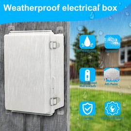 YETLEBOX Waterproof Electrical Box, IP67 Junction Box Stainless Steel Latch Hinged Grey Cover Project Enclosure with Wall Bracket 11.1"x7.5"x5.5"