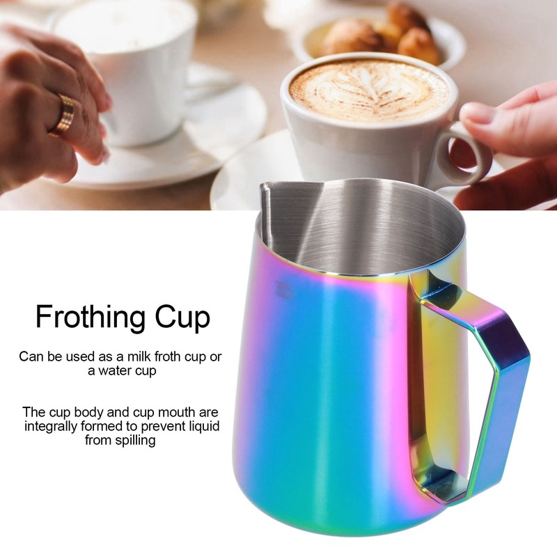 Coffee Frothing Cup Colorful 600ml Milk Frothing Pitcher 304 Stainless