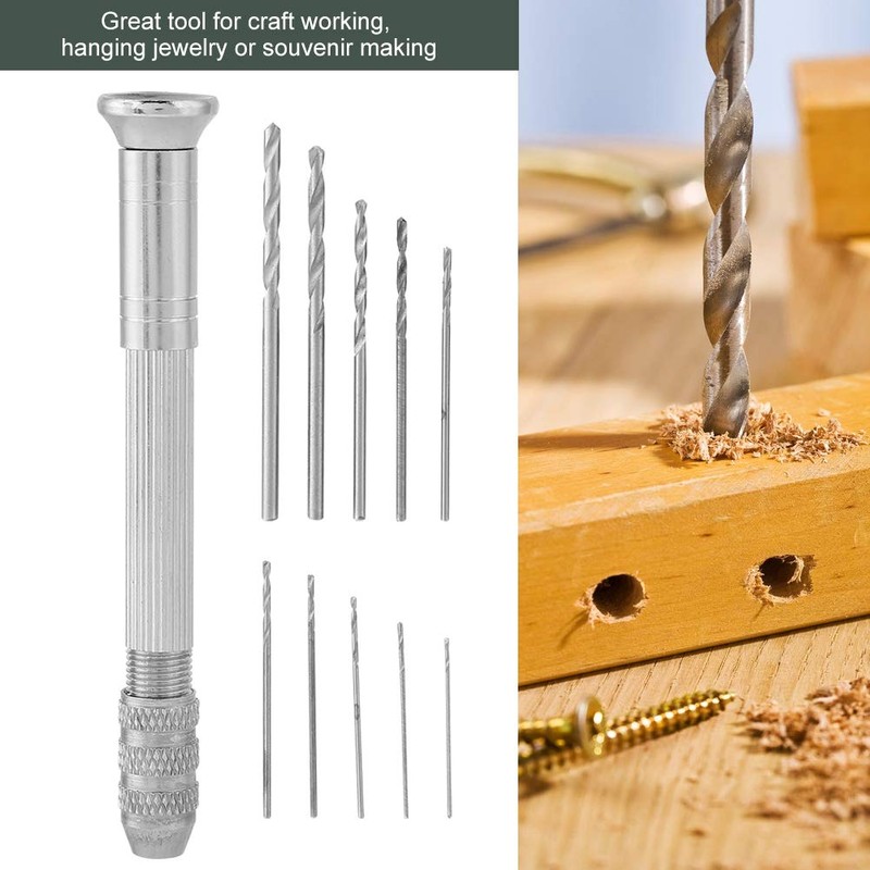 Mini Precision Hand Twist Drill 10 x Drill Bit Tool