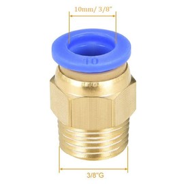 PC10-03 Push to Connect Fittings, 10mm Tube OD x 3/8” G Thread, Straight Pneumatic Quick Fitting Air Line Connector,One Touch Hose Connector,Pneumatic Air Straight Fitting 20Pcs