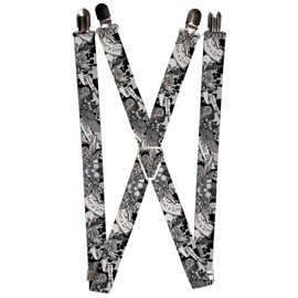 Buckle-Down unisex adults Buckle-down - Skulls Suspenders, Multicolor, One Size US