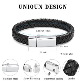 Oinsi Cremation Jewelry Bracelet With Stainless Steel Cylinder Urn For Ashes - Black/Brown Genuine Leather Memorial Bangle Bracelet For Men Women Quality Clasp Open