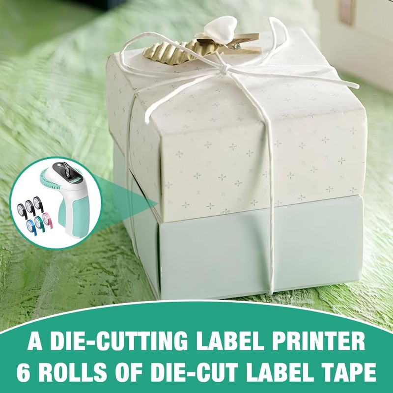 Foreverup Embossing Device 3D, Retro Labelling Device with 6 Rolls