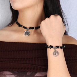 MILAKOO Chip Bracelet Gemstone Bracelet Women's Tree of Life Bracelet Women's 7 Chakra Bracelet, Stone, No Gemstone