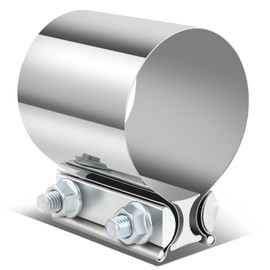 Auto Dynasty 2.75 Inches Butt Joint Band Exhaust Muffler Seal Clamp Sleeve, Universal Use for 2.75" Outer Diameter Pipe - Stainless Steel