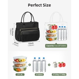 Lunch Box for Women Large Insulated Tote Lunch Bag