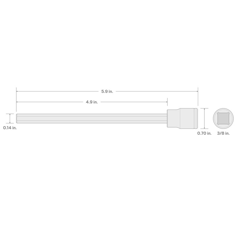 TEKTON 3/8 Inch Drive x 9/64 Inch Long Hex Bit