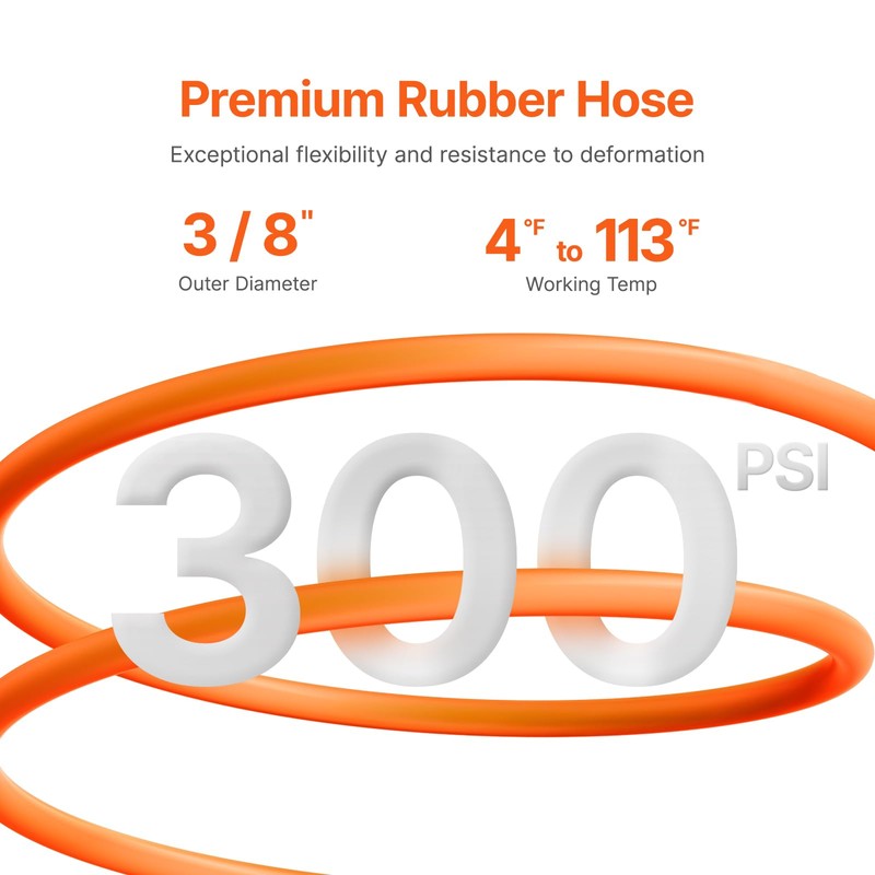 VEVOR Retractable Air Hose Reel, 3/8IN x 50FT Rubber Air