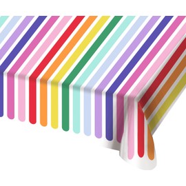 Folat 27770 Birthday and Party Decoration Colourful - Tablecloth - Stripetastic - 180 x 130 cm - Party Accessories for Children and Adults