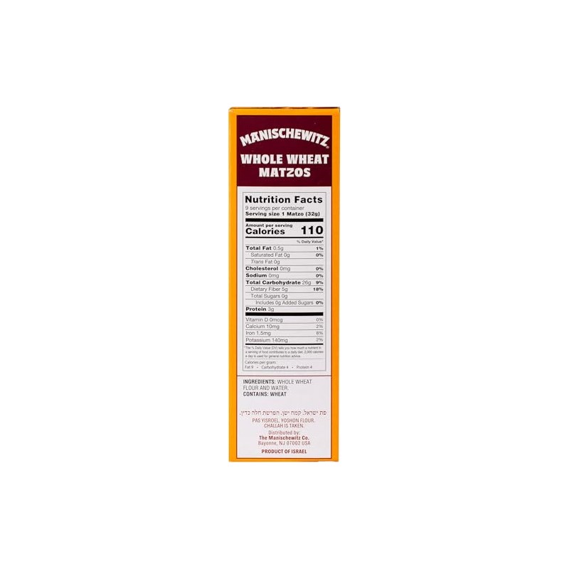 Manischewitz Whole Wheat Matzos, 10 0z (3 Pack) | Thin