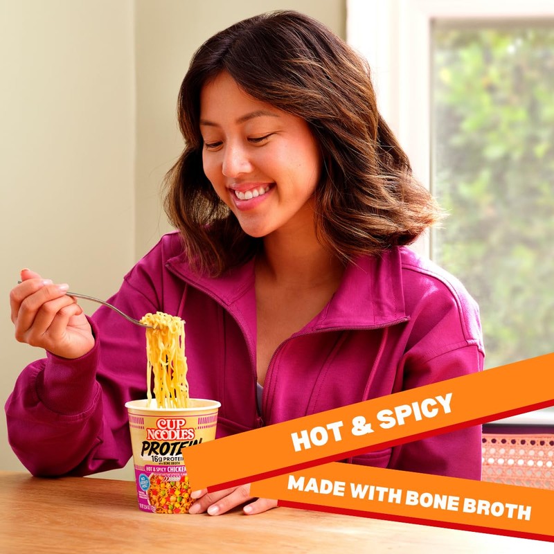 Nissin Cup Noodles Protein Ramen, Chicken Flavor Spicy Ramen with