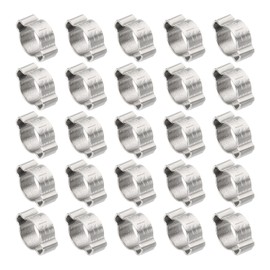PATIKIL 30 Pack 9-11mm Double Ear Hose Clamp, 304 Stainless Steel O Clip Crimp Rings for Fuel Petrol Pipe Tube Fitting Connections, Silver Tone