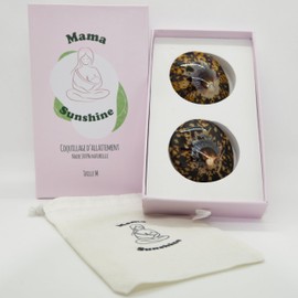 Stillmuscheln Mama Sunshine aus Perlmutt – schützt Brustwarzen – lindert und beugt Brüchen und Schmerzen beim Stillen vor – für Mütter Komfort (M – 5,5/6 cm))