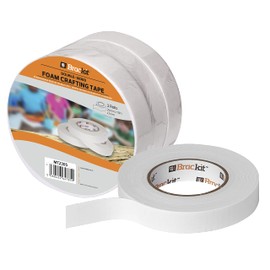 brackit 3 Rolls Double-Sided White Foam Craft Tape – 25mm x 1mm x 10m – Multipurpose For Crafting, Card Making, Arts & Crafts, Wrapping, Securing Photographs, Documents, And More