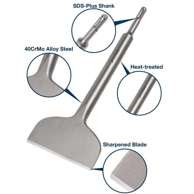 SDS Plus Chisel, Firecore 4 Inch by 11 Inch Tile