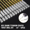MACXCOIP Hex Shank Drill Bit Set, 16Pcs 1/4“ HSS Titanium