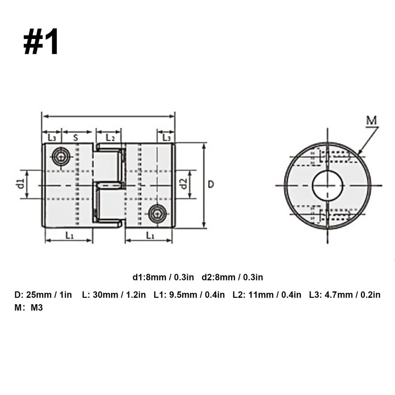 3Pcs Flexible Coupler Aluminum Alloy Ball Screw Coupling Kit Motor