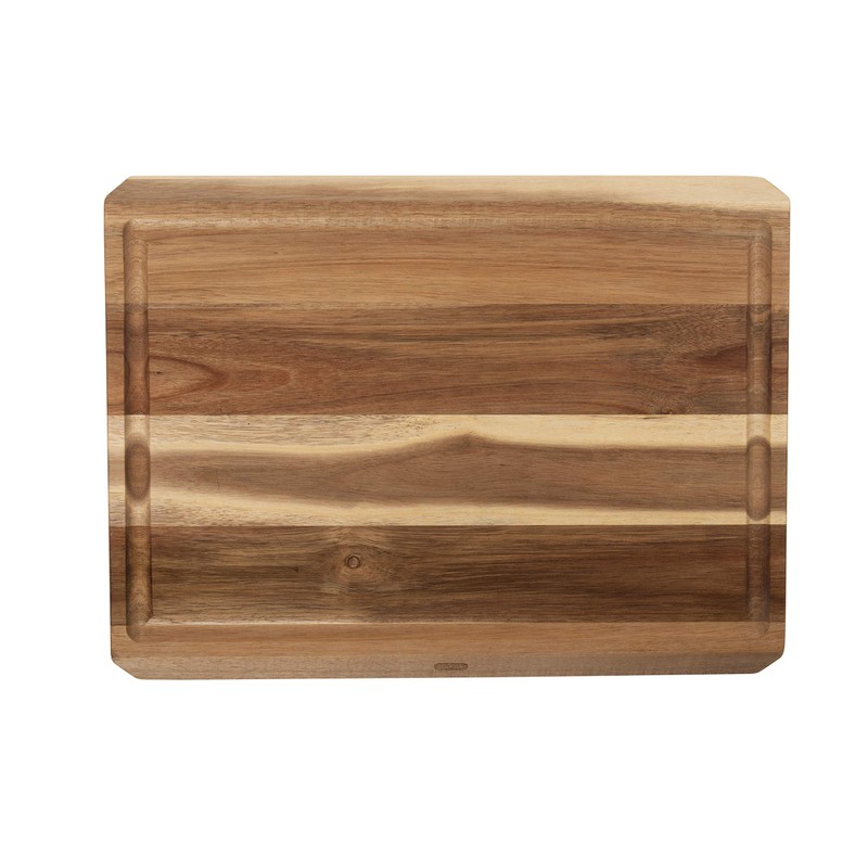Dexas Angled Acacia Wood Cutting Board with Well, 15 x