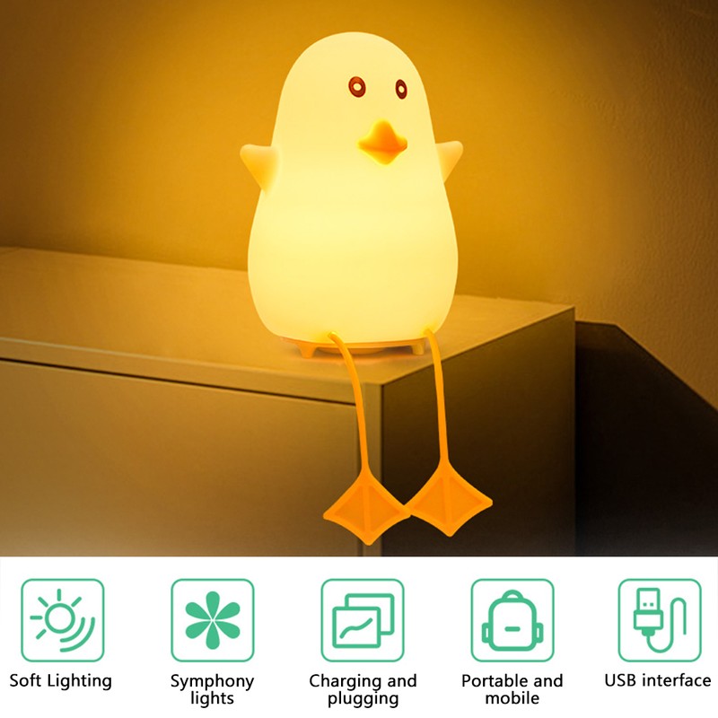 Duckling Night Light Sleep LED Light Night Lamp Soft Silicone