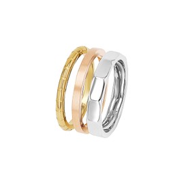 s.Oliver 2038890 Women's Ring Stainless Steel Tricolour Comes in Jewellery Gift Box, Stainless Steel