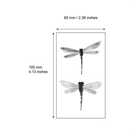 SanerLian Dragonfly Temporary Tattoo Sticker Waterproof Vintage Classic Shoulder Arm Back Body Art 10.5X6cm Set of 5 (SF4814)