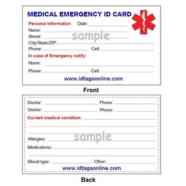 One Black Dog Tag Silencers and Free Medical Emergency Card