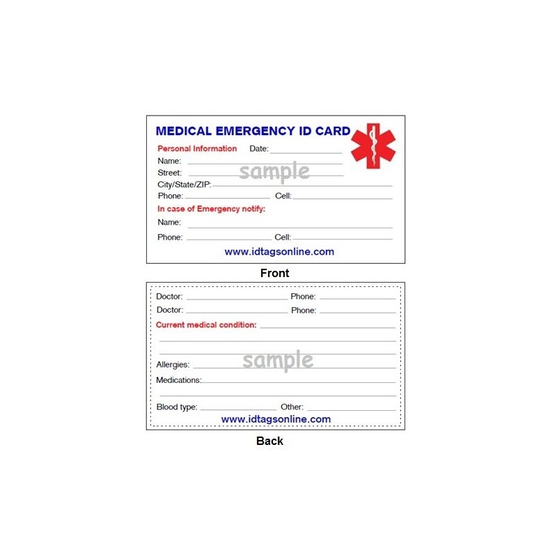 One Black Dog Tag Silencers and Free Medical Emergency Card