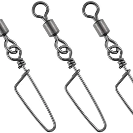 Dr.Fish Paquete de 30 broches de pesca giratorios, barril giratorio con broches de presión, anillos sólidos de acero inoxidable, clips de bloqueo de costa, giratorios de agua dulce, aparejos de pesca, lubina, trucha, mosca, pesca, crappie, 18 libras
