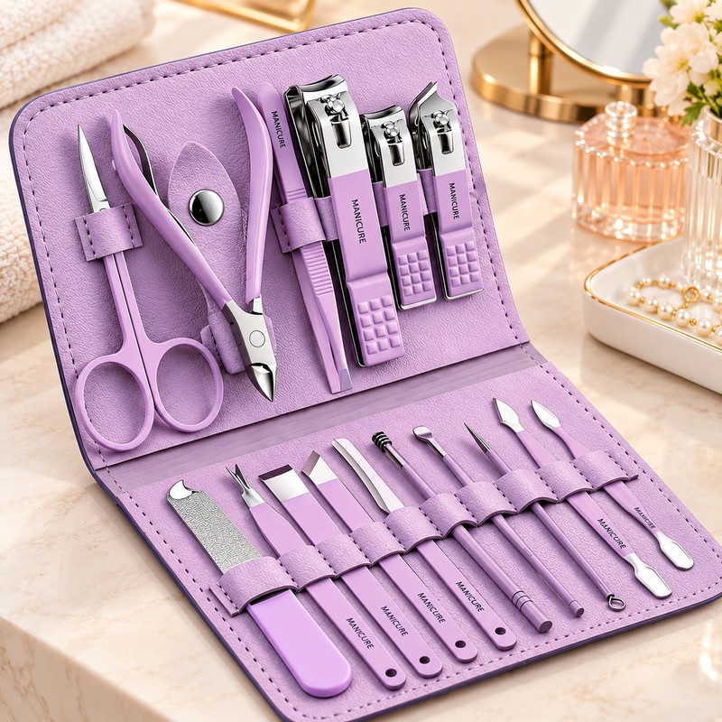 16-Piece Manicure Pedicure Kit for Nail Care – Stainless Steel
