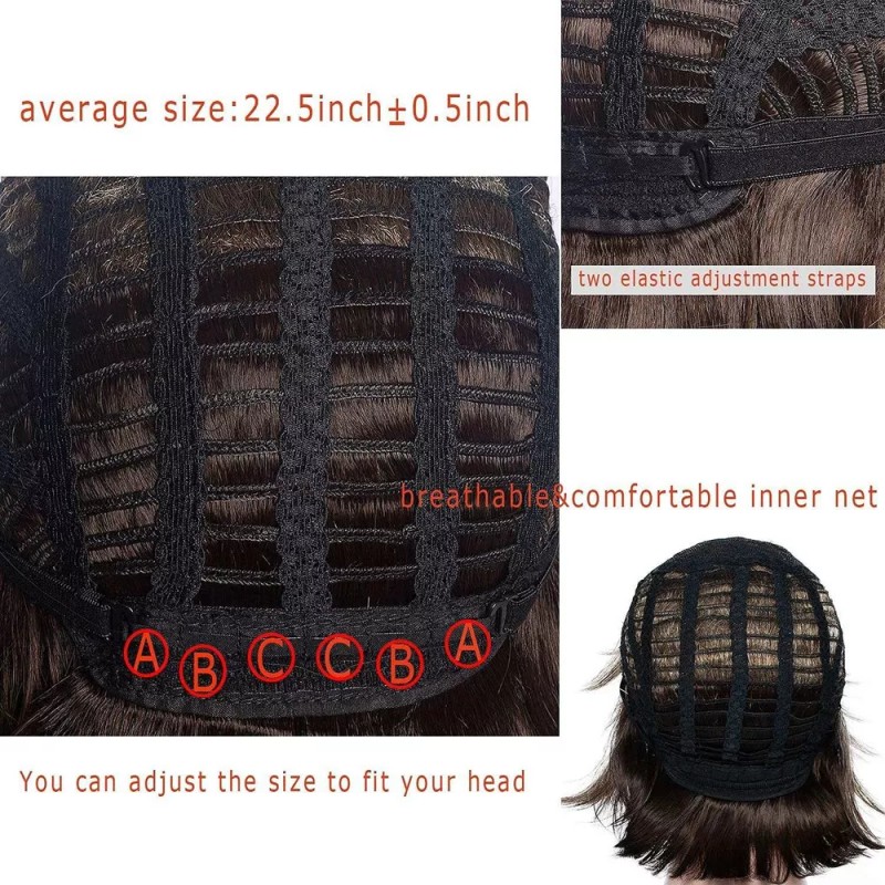 generic Pelucas Pelo Corto Rubio Mixto Castaño Oscuro For Mujeres