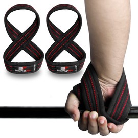 Beingfit Eight Straps - For Strength Training, Weight Lifting & Gym Training - Unisex, Many Color Variations (Medium, RED)