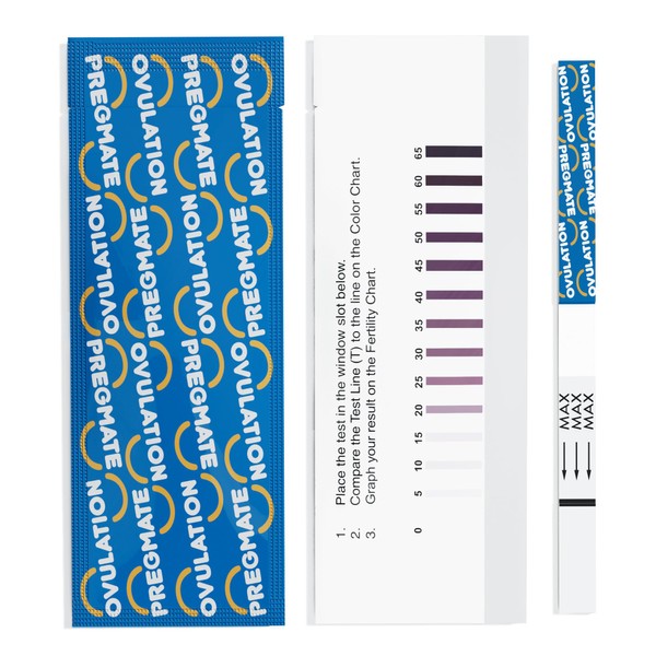 Pregmate 25 Ovulation Test Strips with Numerical LH Result Quantitative Predictor Kit (25 Count)