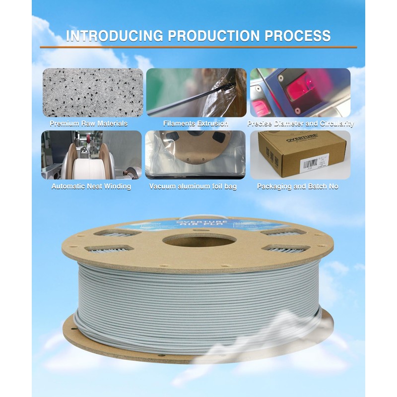 OVERTURE Air PLA Filament, Pre-Foamed PLA Low-Density, Lightweight PLA, Cardboard