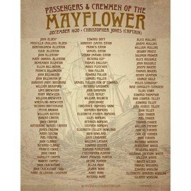 Mayflower Passenger List commemorative poster ready to frame 8.5x11