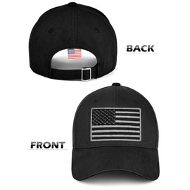 LCZTN 2 Pack American Flag Baseball Cap for Men Women,Low Profile USA Plain Dad Hat (Black＆Army Green)