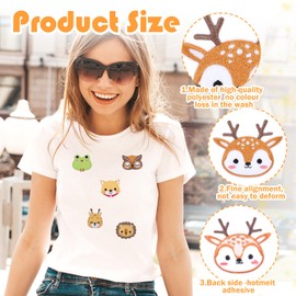 Yuanchu Children's Iron-On Patches, Pack of 10 Iron-On Animal Patches, Embroidered Patches, Animal Style, Iron-On Patches, DIY Accessories for T-Shirt, Jeans, Bags, Clothing, Repair and Textiles