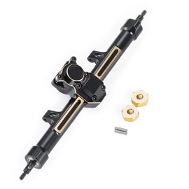 MORLORDY SCX24 +4mm Extended Axles Set CNC Front Rear Axles Set with Steering Links Brass Hex for Axial SCX24 Bronco Gladiator Deadbolt JLU C10 1/24 RC Crawler Car Upgrades Parts(Rear)
