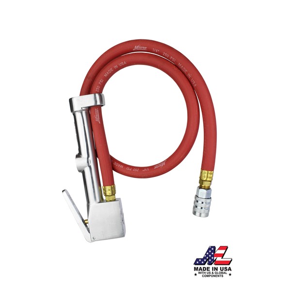 Milton 502 Heavy-Duty Analog Tire Inflator with Pressure Gauge, 3'