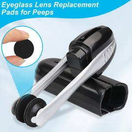 Dexspoeny 6 Pairs Eyeglass Cleaner Replacement Pads for Peeps CarbonKlean, Circle Lens Cleaner Brush Pad Tool, Eye Glasses Cleaning Brush Pad for Fingerprint, Debris Removal