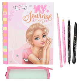 Depesche TOPModel My Journal 12716 Notebook in Pink with Model Motif, Ring Binder to Design Yourself as Bullet Journal, Includes Pens, Stickers etc.