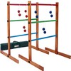 SpexDarxs Ladder Toss Outdoor Game, Wooden Golf Tossing Set with 6 Ball Bolas & Carrying Bag, Lawn Backyard Games for Teenager & Adult & Family