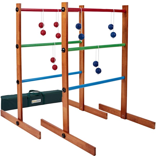 SpexDarxs Ladder Toss Outdoor Game, Wooden Golf Tossing Set with