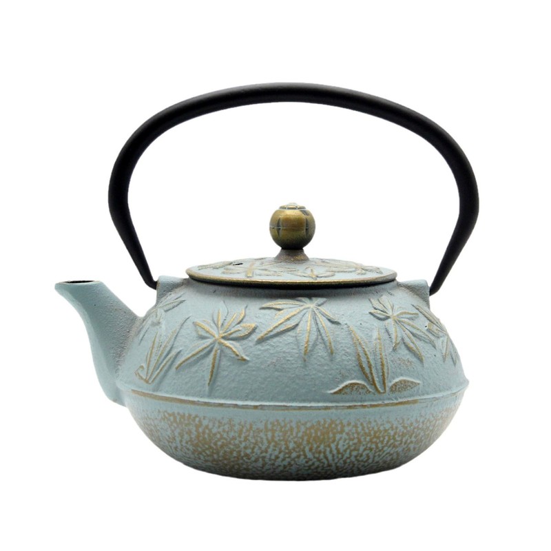 SECHUDO Cast Iron Teapot Tea Kettle with Stainless Steel Infuser