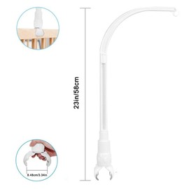 AICMEI 23 inch Baby Crib Mobile Bed Bell Holder Arm Bracket,The Claw Part Can Be Adjusted Width-DIY Toy Decoration(without Music Box)